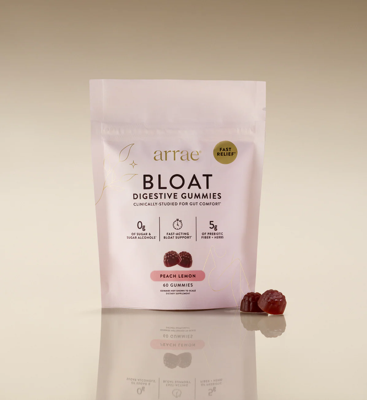 Arrae Bloat Gummy Peach Lemon (28 Count)